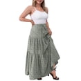 thumbnail image 2 of a.Jesdani Women Plus size Long Maxi Skirts Elastic High Waist A Line Ruffle Swing Beach Maxi Skirt L-4x, 2 of 5