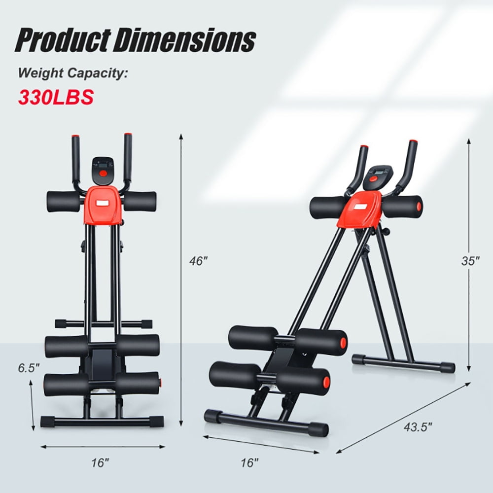 Yardi Yard Foldable Adjustable Core Abdominal Trainer with 3 Adjustable Resistance and LCD Display, Adjustable Weight Bench for Full Body Strength Training