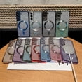 thumbnail image 3 of Electroplating Gradient Glitter Phone case with Magnetic Suction Function, Simple but not Too Cute, for Samsung Galaxy S23 S22 S21 S20 Ultra Plus Note20 Note10 Phone Case (Dark Blue,S21), 3 of 8