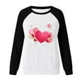 thumbnail image 3 of WILLBEST Hoodie Femme Imprimé Saint-Valentin avec Manches à Épaules et Col Rond Sans Chapeau Chandail à Capuchon Décontracté, 3 of 3
