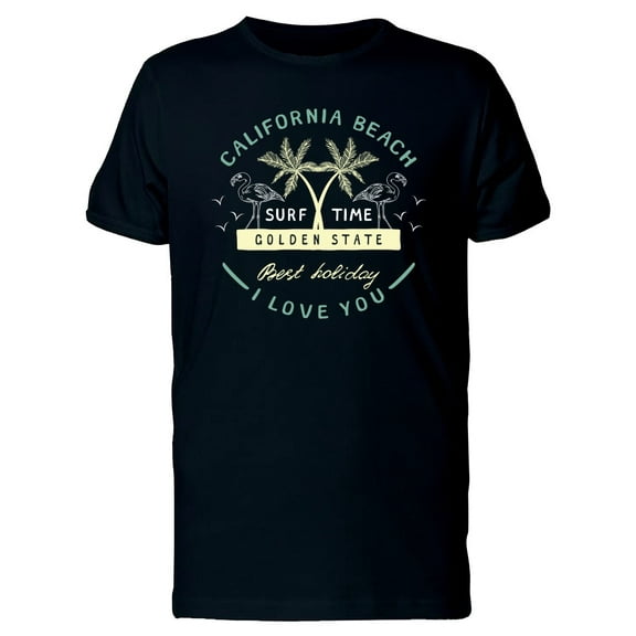 California Golden State Beach T-Shirt Men -Image by Shutterstock, Male Large