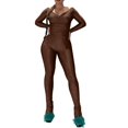 thumbnail image 1 of Camisón para Mujer Gibobby Casual moda sólido cuello en V manga larga cintura elástica pantalón conjunto (Café, S), 1 of 5