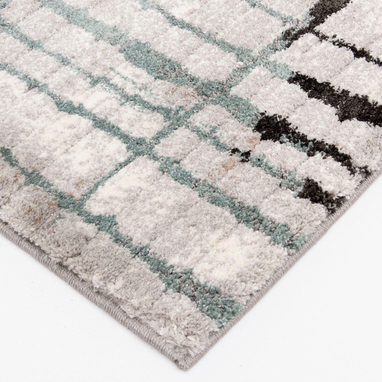 Tapis tissé gris clair et multicolore Rigton