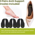 thumbnail image 6 of Bukihome Arch Support Shoe Insoles for Flat Feet – 3 Pairs Gel Arch Inserts for Plantar Fasciitis Relief, Adhesive Arch Pads to Relieve Pressure & Foot Pain (S, Black), 6 of 7
