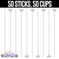 thumbnail image 5 of PMU Balloon Maxi Sticks 24 Inch White with Clear Maxi Cups Premium Latex/Mylar Balloon Holder for Air-Filled Balloons 50/50, Pkg/50 – Sets, 5 of 7