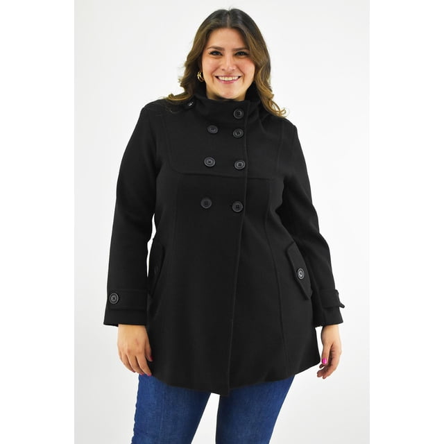 Abrigo con capucha Roman Fashion /Tallas Extras, 1020 (Negro) negro 36