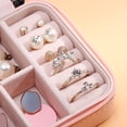 thumbnail image 6 of zttd mini travel jewelry box for women girl leather gift display jewellery case earrings ring necklace jewelry storage organizer, 6 of 6