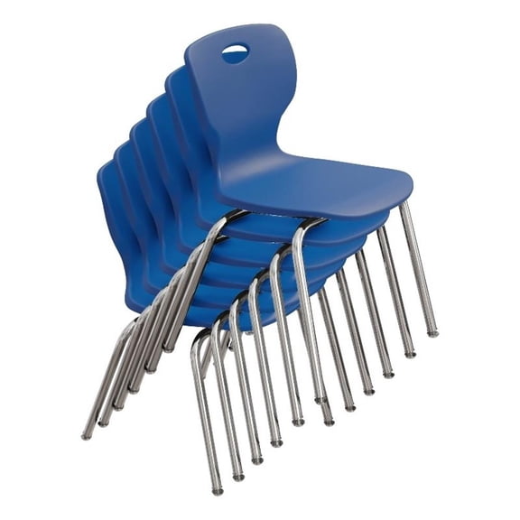 Correll CSC 16" Classic Metal/Plastic Stacking Student Chair in Blue (Set of 6)