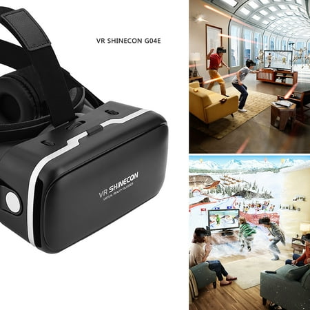 Virtual Reality Video - 3D VR Headset Virtual Reality Headset VR Goggles for 3D Movie Video Game with Adjustable Stereo Headphone Compatible with iPhone,Samsung and Other 3.5 to 6.0 inches Smartphones