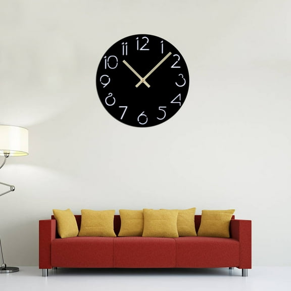 Masteelf  Acrylic Wall Clock Digital Clocks for Living Room Retro Decor Girl Black