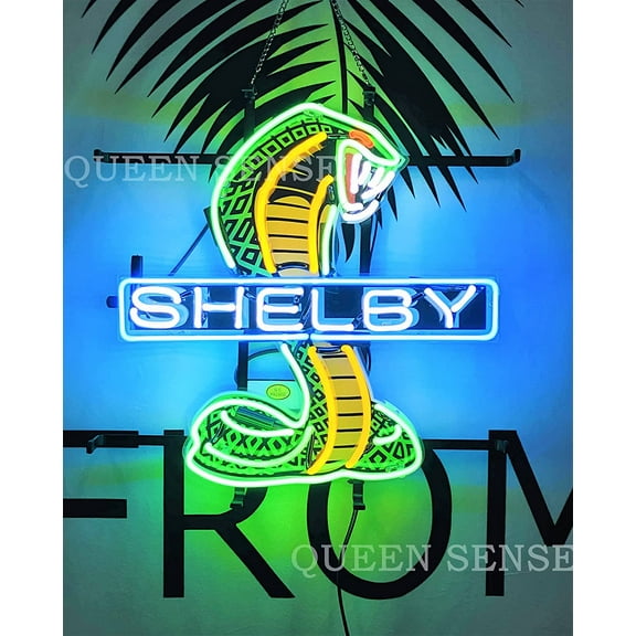 Queen Sense 17"x17" Shelbys Cobra Auto Neon Sign HD Vivid Printing Handmade Artwork Neon Light 120SYLV2VVD