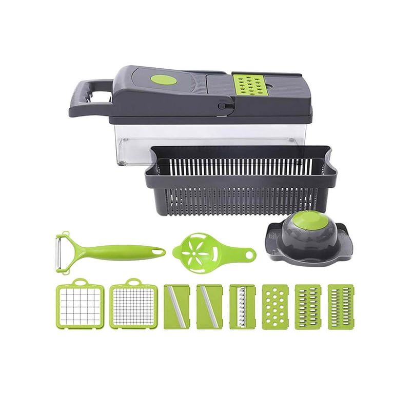 Vegetable Chopper 14-in-1 CHOOBY Onion Chopper Dicer with Container Multifunctional Veggie Slicer Food Cutter with 9 Stainless Steel Blades Household