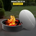 thumbnail image 3 of 3mm Thick 430 Stainless Steel Fire Pit Cover | 40 Inch Wide Foldable Spark Screen Lid | Weather-Resistant Snuffer for Outdoor Fire Pits, 3 of 7