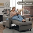 thumbnail image 3 of DURASPACE Futon Chair Bed Convertible Chair 3-in-1 Pull Out Sleeper Chair Beds for Living Room Gray Faux Leather - 1PC, 3 of 5