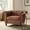 Brown, variant on Euroco Chesterfield Upholstered Club Chair with Scrolled Arms,Mid Century Modern Single Sofa Chair with Solid Wood Legs and Nailhead Trim,Rolled Armchair for Living Room