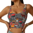 thumbnail image 1 of Balery BBQ Icons Sujetadores deportivos con espalda cruzada para mujer, acolchados, sin costuras, de alto impacto, ideales para yoga, gimnasio, entrenamiento y fitness.-X-Large, 1 of 8