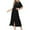 Black, variant on Women's Summer Sundress Women Solid Color Velvet Dress Short Sleeve Round Neck V-Neck Dress Floral Print Ruffle Puff Sleeve High Waist Midi Beach Dresses