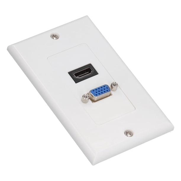 Placa frontal de zócalo de montaje de video, paso de panel de pared de interfaz multimedia HD duradero para cine en casa,Interfaz multimedia HD Panel de pared Panel de pared VGA Montaje de salida de a
