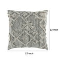 thumbnail image 5 of Jai 22 x 22 Outdoor Accent Throw Pillow, Handwoven Design, Gray Polyester, 5 of 5