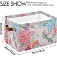 thumbnail image 4 of FREEAMG Flowers Hummingbirds Large Square Storage Basket Bin with Handles 2PCS,Foldable Multi Functional Closet Storage Box Shelf Basket for Storing Toys, Books and Clothes, 4 of 7