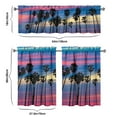 thumbnail image 6 of Kitchen Curtains 36 Inch Short - 3 Panel Set, Rod Pocket Window Curtain with Tropical Palm Tree Sunset Print, 100% Polyester for Boho Kitchen, Beach Room, Easy Wash, 6 of 6