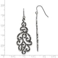 thumbnail image 4 of Stainless Steel Polished Shepherd Hook Antiqued Crystal Earrings; for Adults and Teens; for Women and Men, 4 of 4