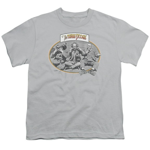 Three Stooges Monkey See S/S Youth 18/1 T-Shirt Silver