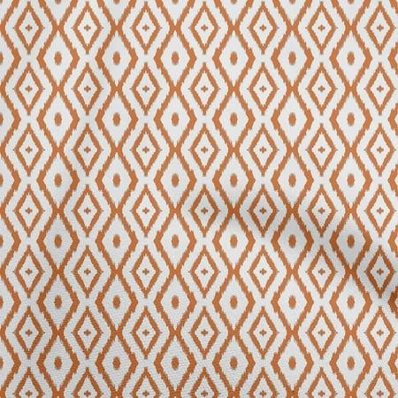 oneOone Viscose Chiffon Orange Fabric Ikat Sewing Fabric By The Yard Printed Diy Clothing Sewing Supplies 42 Inch Wide