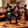 thumbnail image 6 of AZXY Halloween Drawstring Gift Bags Texture Pumpkin Print Candy Treat Pouches, Reusable Portable Multipurpose Goodie Sacks for Halloween Party Favors & Holiday Decor Storage, Black, 6 of 7