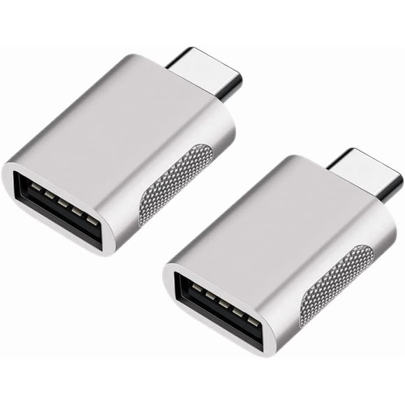 Tianle USB C to USB Adapter, 2 Pack USB C Male to USB 3.0 Female Adapter, Thunderbolt 3 to USB Female Adapter OTG Compatible with MacBook iPad Pro Galaxy and More Type C Devices, Silver