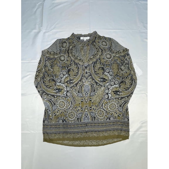 MSRP $58 Fever Split Sleeve Split-Sleeve Tunic Blouse Green Size Medium