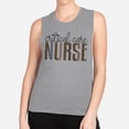 thumbnail image 2 of Critical Care Nurse Leopard Print Women's Muscle Tank 2X-Large Heather Grey, 2 of 5
