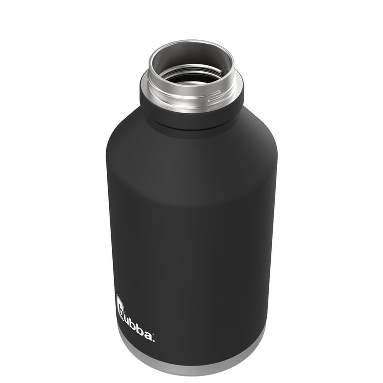 Bubba Trailblazer Stainless Steel Water Bottle Straw Lid Rubberized Black Licorice, 40 fl oz.