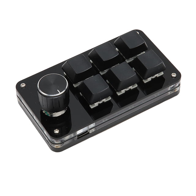 Mini 6 Key Keypad,One Handed Mechanical Keyboard With Knob,Wired Plug And Play Programmable Keyboard For Gaming Office