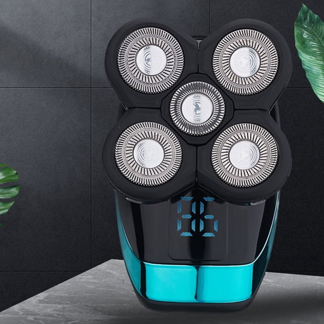 Afeitadora eléctrica Cortapelos para cabeza calva, 5 cabezales flotantes, afeitadora, maquinilla de afeitar, cepillo Facial para hombres, uso doméstico/de viaje