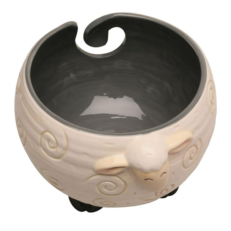 WHAT ON EARTH Yarn Bowl for Crochet Large Sheep Shaped Ceramic
