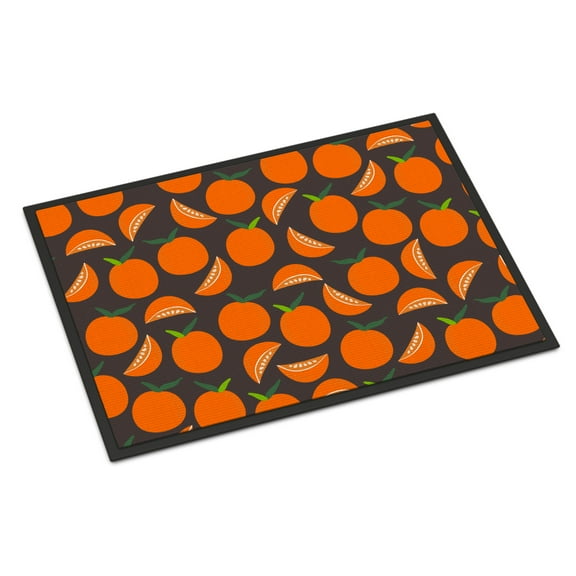 Carolines Treasures BB5142JMAT Orange on Grey Indoor or Outdoor Mat, 24 x 36 in.