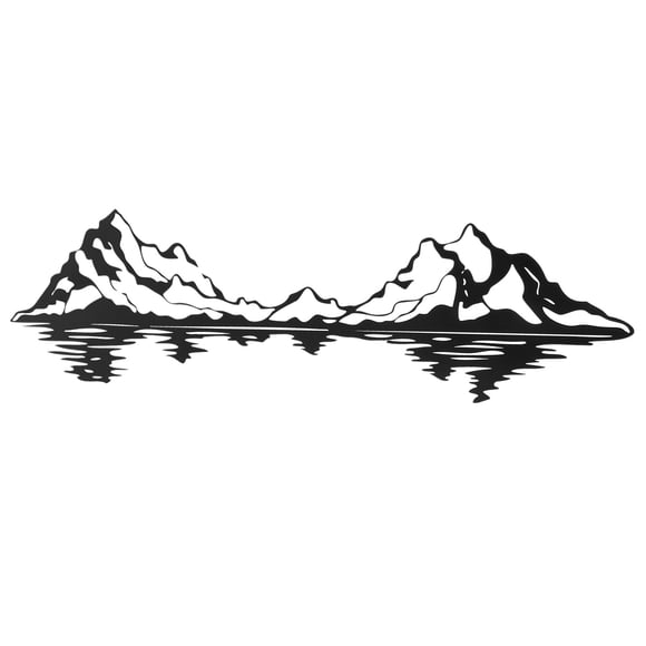 Mountain Wall Decor, Black Modern Decorative Hollow Iron Wall Hanging Mountain Decoration Exquisite Easy Installation for Balcony for Bedroom