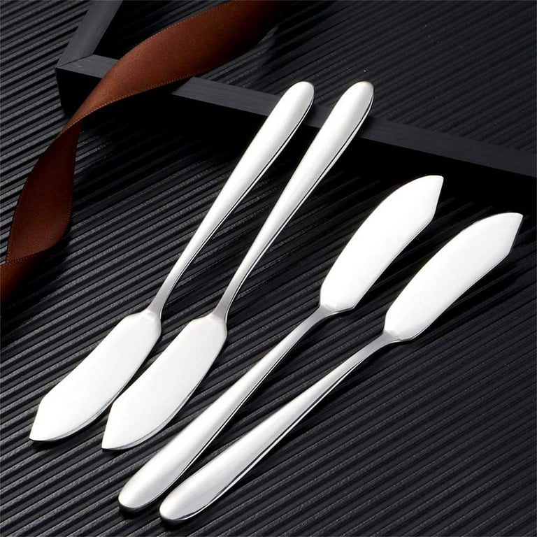 Lwithszg 4Pack Little Cheese Spreader Knives , Stainless Steel Cocktail Knives Small Serving Spreaders for Appetizer Condimets Butter Spreader Knife