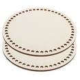 thumbnail image 5 of Masteelf 2pcs Wooden Basket Bottom Circle Shape Blank Crochet Knitting Basket Wood Base Shaper for DIY Basket Craft Weaving Making Supplies Khaki, 5 of 8