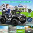 thumbnail image 2 of Funcid 12 Volt Ride on Truck, Ride on Toys for Toddlers with Remote Control, Electric Cars, Ride on Cars w/ 3-point Safety Belts, Built-in Music, Bright LED Headlights, Spring Suspension, Black, 2 of 7