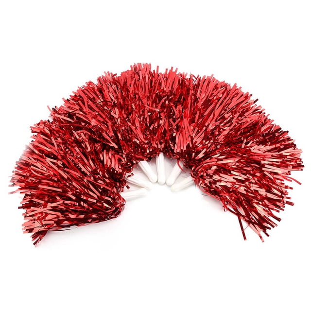 Accessoires de Danse de Fête de Sport de Cheerleader Pom Poms Squad (Rouge)