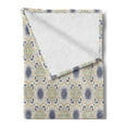 thumbnail image 2 of Boho Soft Flannel Fleece Throw Blanket, Floral Medallion Small Detailed Ornament Repetition Themed Art, Cozy Plush for Indoor and Outdoor Use, 70" x 90", Dark Yellow Indigo, by Ambesonne, 2 of 5