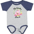 thumbnail image 3 of Inktastic Baby Flamingo My Grandma Loves Me with Flower Wreath Boys or Girls Baby Bodysuit, 3 of 5
