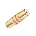 thumbnail image 3 of RCA Female to Female Connector Adapter Coupler for Stereo Audio Video TV Cable Convert , 2Pcs Gold Tone, 3 of 5