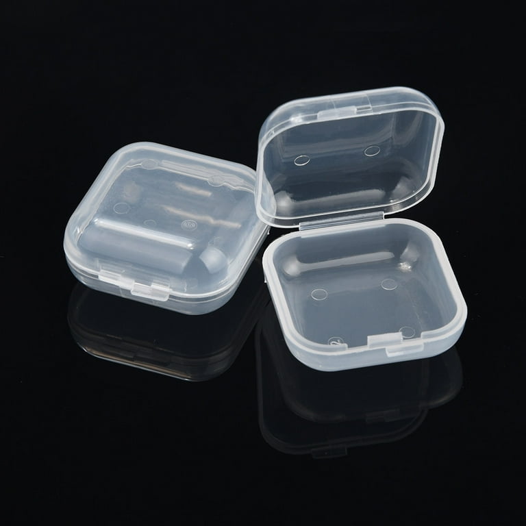 10 Pcs Clear Small Storage Box Plastic Transparent Container with