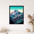 thumbnail image 4 of Striking K2 Mountain Landscape Pastel Colour Artwork Turquoise Pink Orange Summit Snow Peak Art Print Framed Poster Wall Decor 12x16 inch, 4 of 5