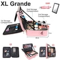 thumbnail image 3 of XL Grande Estuche de Maquillaje de Viaje Bolsa de Cosméticos - Con Espejo, 41x30x13cm Profesional Organizador de Maquillaje Impermeable con Divisor Ajustable, Bolsa de Almacenamiento, 3 of 8