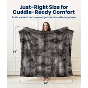 Everlasting Comfort Luxury Polyester Throw Blanket - Soft, 65”x50” (Black)