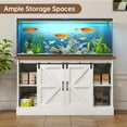 thumbnail image 2 of SELOOYE 55-75 Gallon Fish Tank Stand with Sliding Barn Doors & Power Outlet, Heavy Duty Aquarium Stand with Cabinet Storage for Fish Tank, Turtle Tank, Reptile Terrarium, 1000LBS Capacity, White, 2 of 9